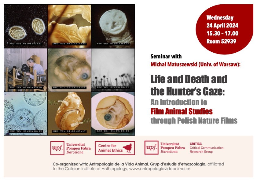 Seminar by Michal Matuszewski  “Animating Life and Death and the Hunter’s Gaze: An Introduction to Film Animal Studies trough Polish Nature Films”